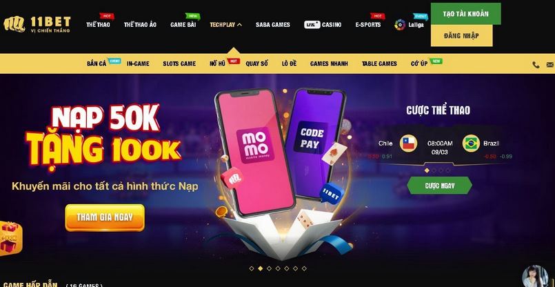 Nhà cái 11BET nổi bật với nhiều ưu điểm