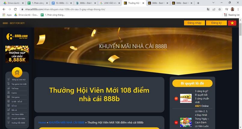 Nhà cái 888b thưởng lớn cho hội viên mới 