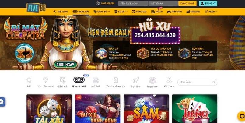 Sòng bài online tiêu chuẩn 5 sao tại nhà cái