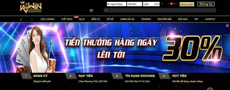 Giao diện sắc nét hài hòa của trang web nhà cái k9win